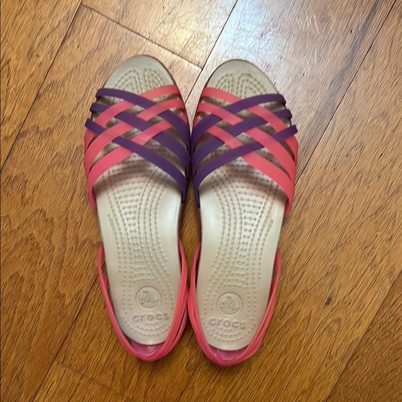 CROCS Pink & Purple Isabella Huarache Sandals - Picture 5 of 5